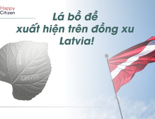 Lá bồ đề xuất hiện trên đồng xu Latvia